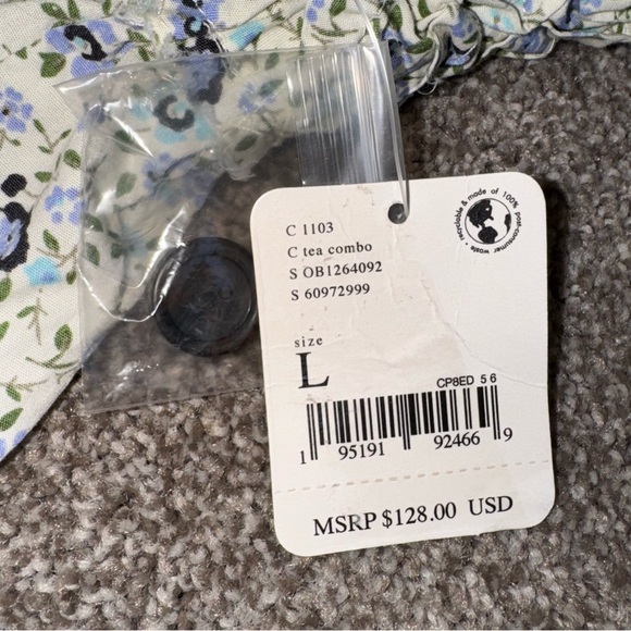 (NWT) Free People 100% cotton Women’s Large Blue Floral Backless Dress - Picture 9 of 16